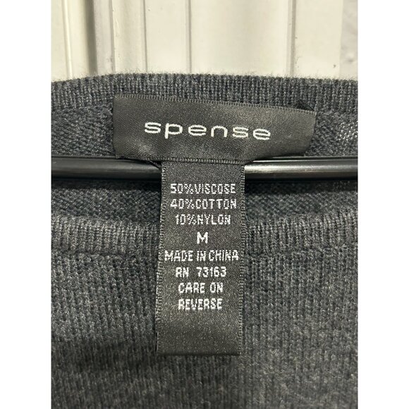 Spense Charcoal Gray 3/4 Sleeve Knit Dress Abstract Sleeve Design Size Medium - Picture 5 of 8